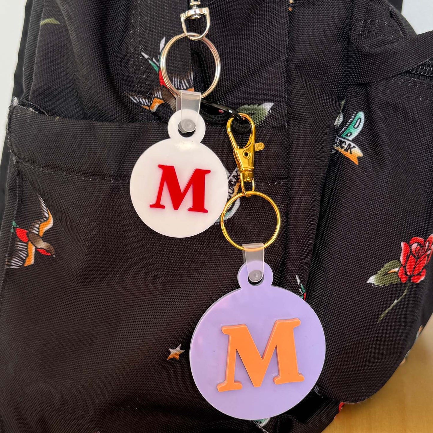 Letter on Circle Bag Tag