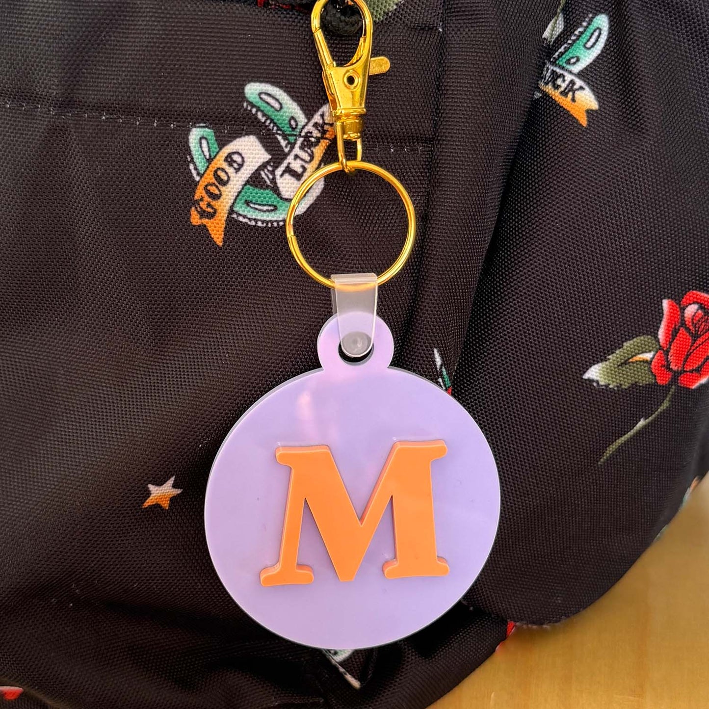 Letter on Circle Bag Tag