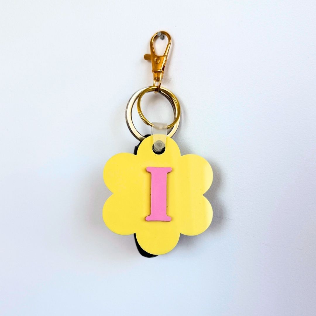 Letter on Daisy Key Ring
