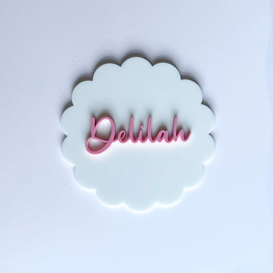 Scalloped Baby Announcement Plaque