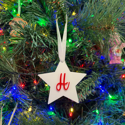 Personalised Initial Star Christmas Ornament