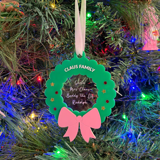 Personalised Family Wreath Ornament