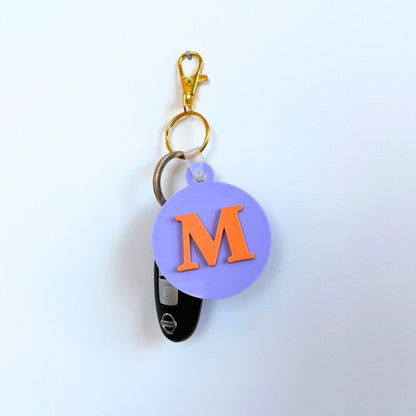 Letter on Circle Key Ring