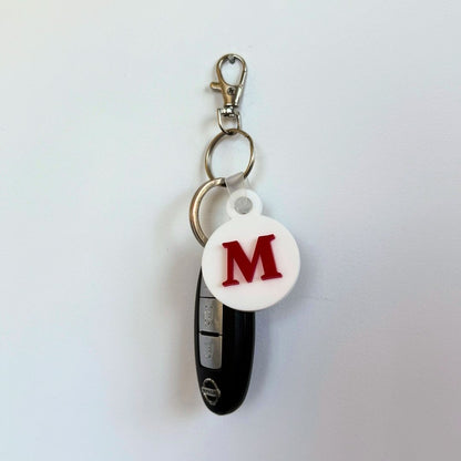 Letter on Circle Key Ring