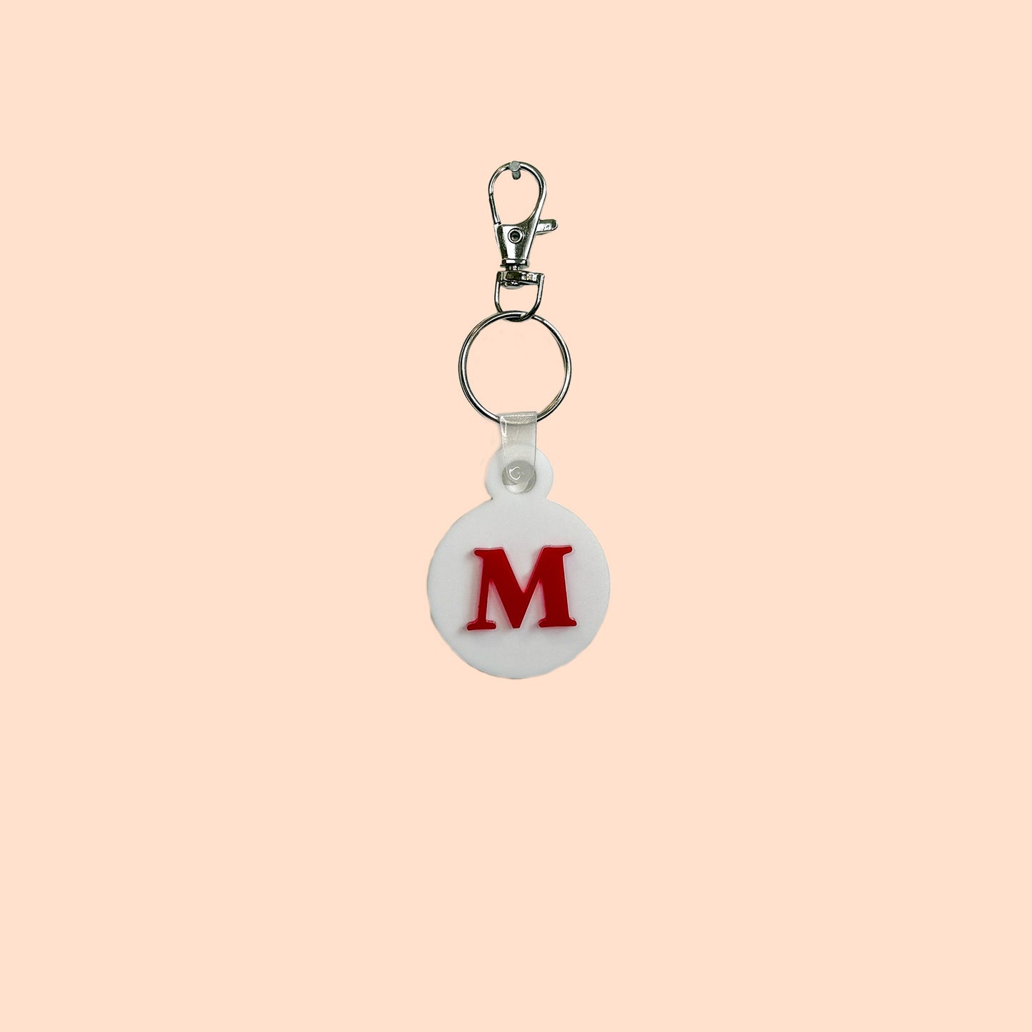 Letter on Circle Key Ring