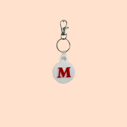 Letter on Circle Key Ring