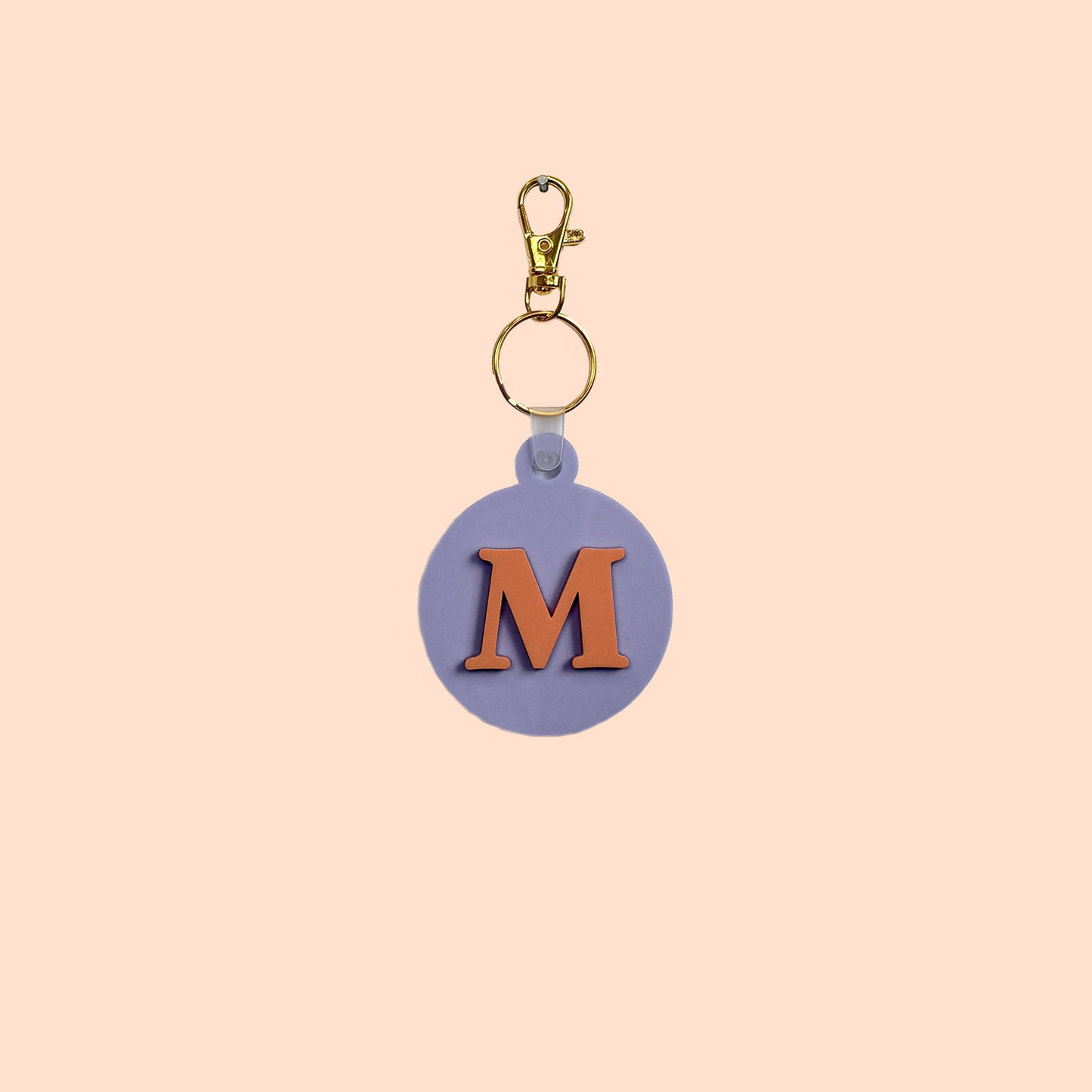 Letter on Circle Key Ring